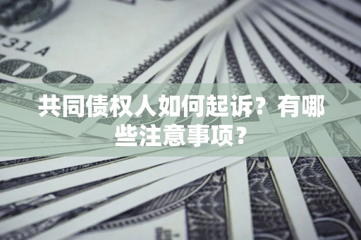 北京共同债权人如何起诉？有哪些注意事项？